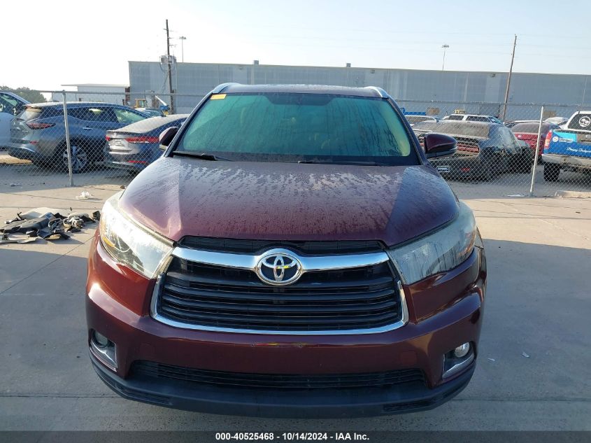 2016 Toyota Highlander Limited V6 VIN: 5TDYKRFH0GS175130 Lot: 40525468