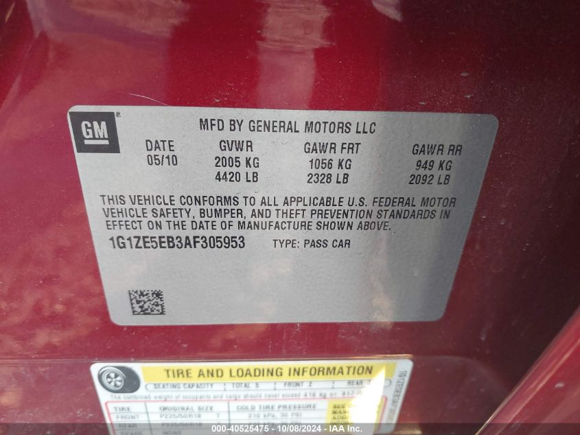 1G1ZE5EB3AF305953 2010 Chevrolet Malibu Ltz