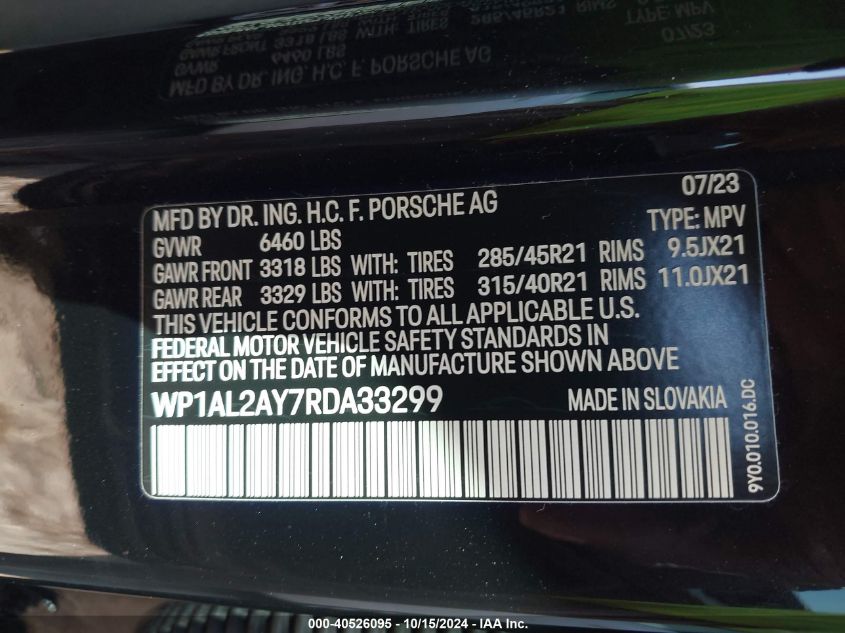 2024 Porsche Cayenne - WP1AL2AY7RDA33299