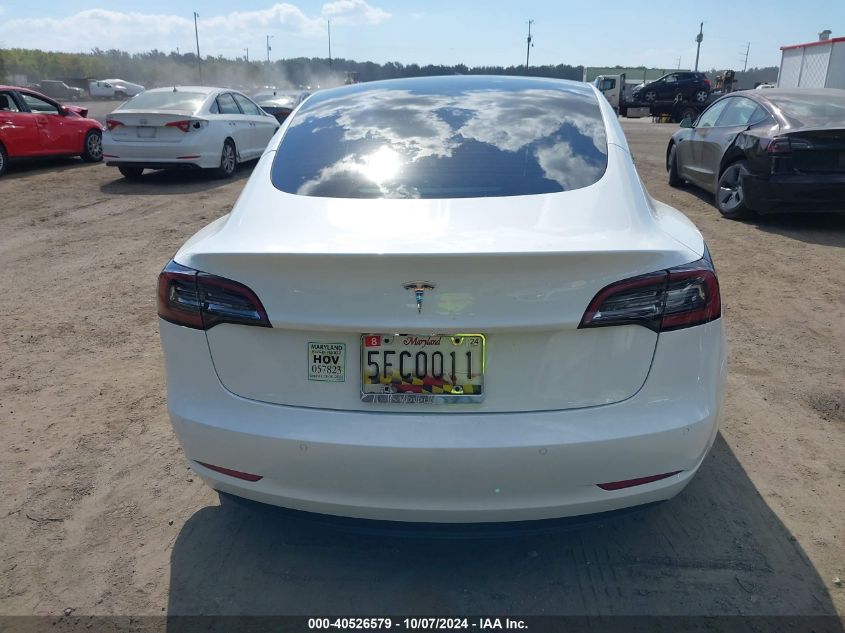 2022 Tesla Model 3 Rear-Wheel Drive VIN: 5YJ3E1EA8NF307270 Lot: 40526579