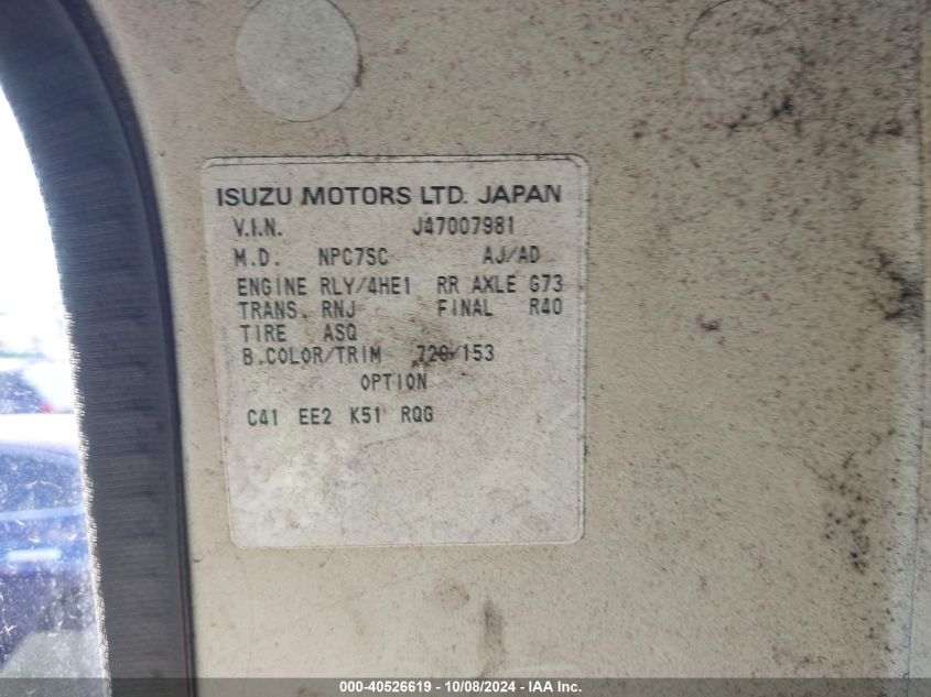 JALC4B14447007981 2004 Isuzu W4S042 Npr Hd Dsl Reg