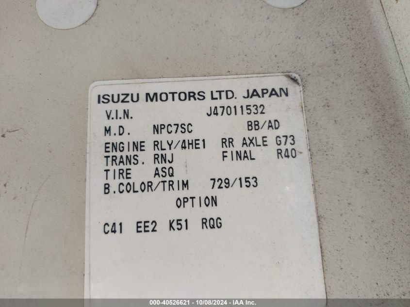 JALC4B14647011532 2004 Isuzu W4S042 Npr Hd Dsl Reg