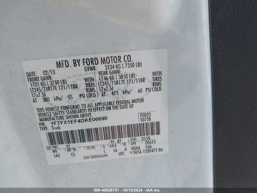 1FTFX1EF4DKE06690 2013 Ford F-150 Xl