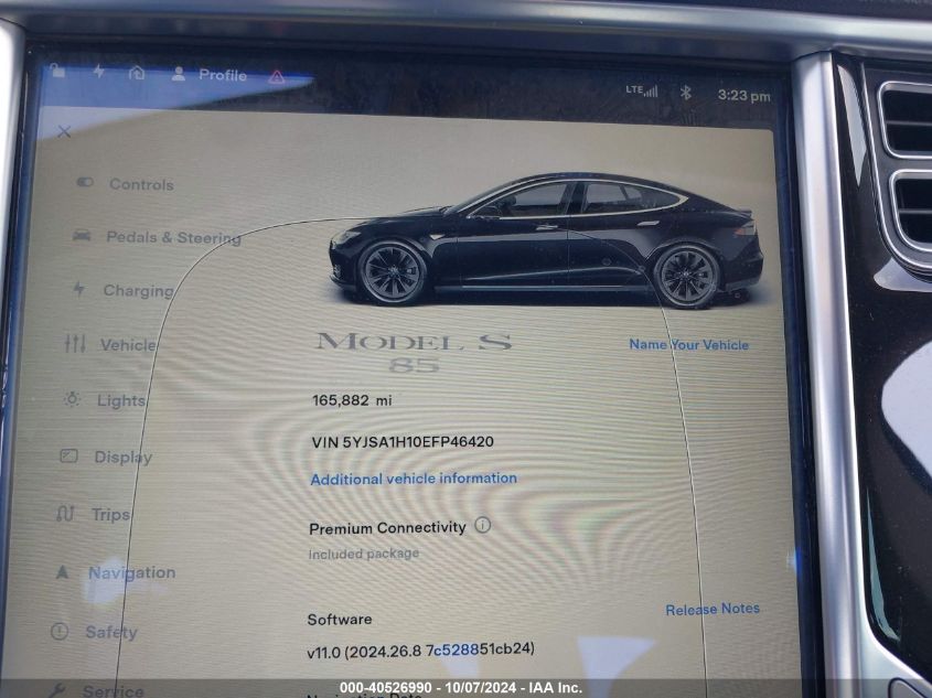 5YJSA1H10EFP46420 2014 Tesla Model S P85