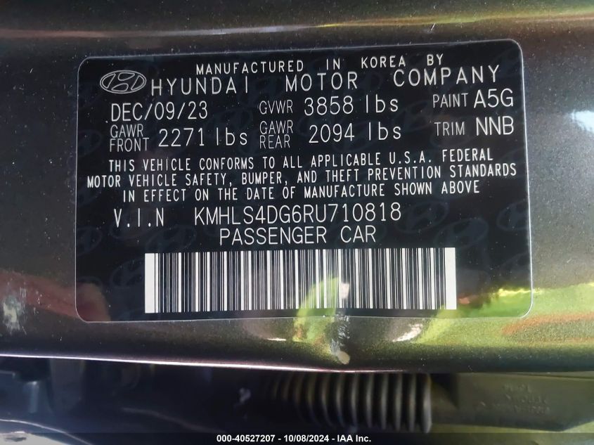 KMHLS4DG6RU710818 2024 Hyundai Elantra Sel