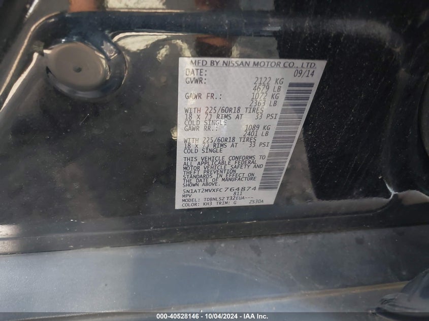 2015 NISSAN ROGUE SL - 5N1AT2MVXFC764874