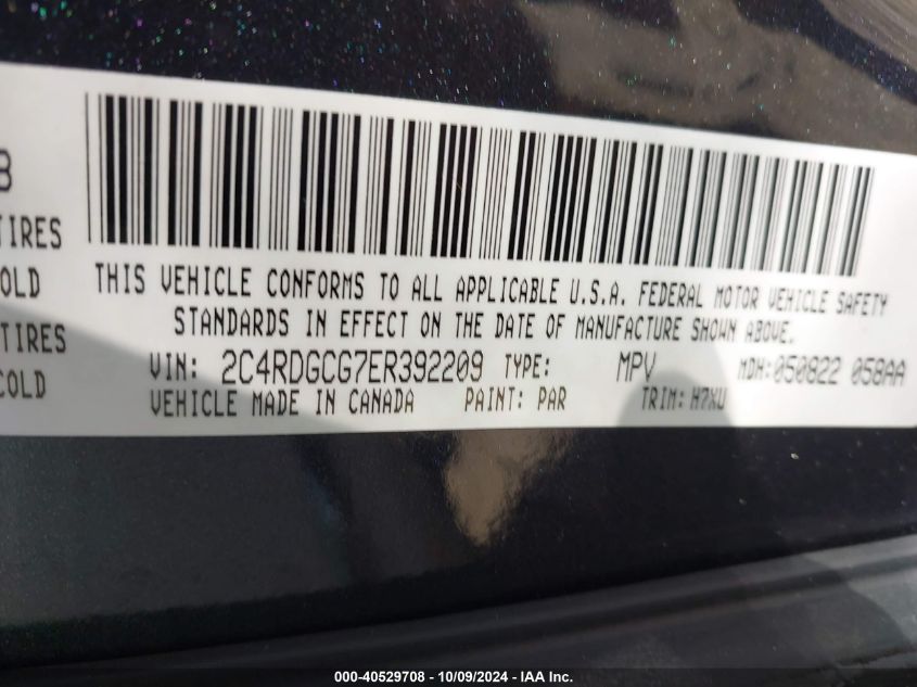 2C4RDGCG7ER392209 2014 Dodge Grand Caravan Sxt