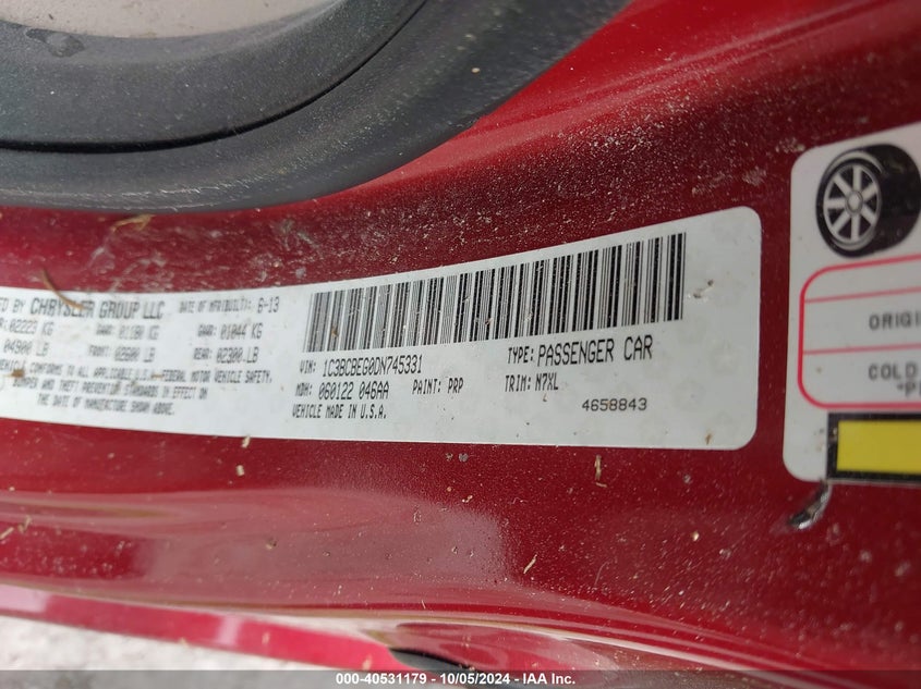 2013 CHRYSLER 200 TOURING - 1C3BCBEG0DN745331