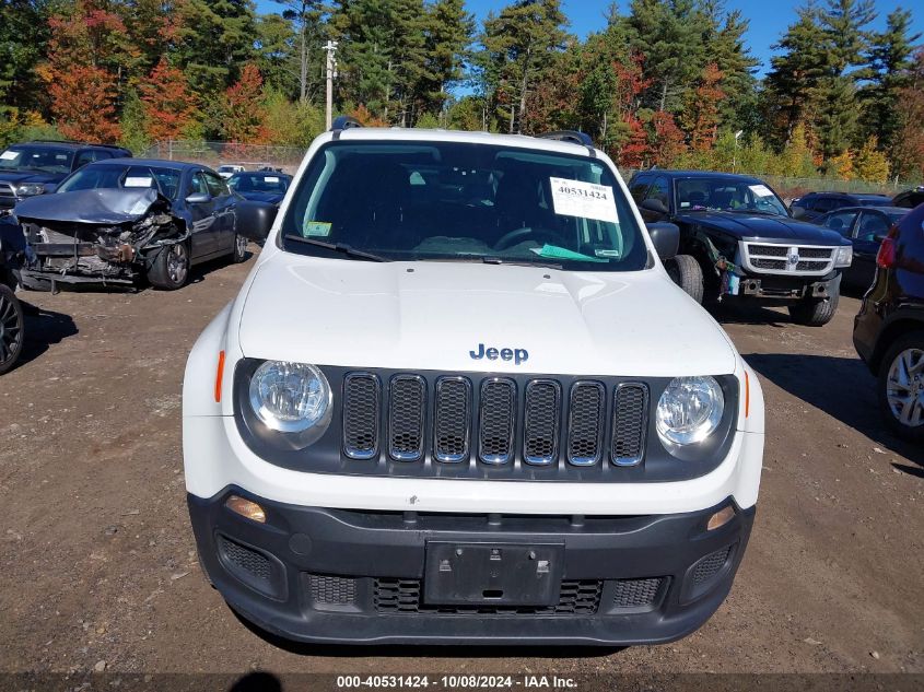 2018 Jeep Renegade Sport VIN: ZACCJBAB1JPG82503 Lot: 40531424