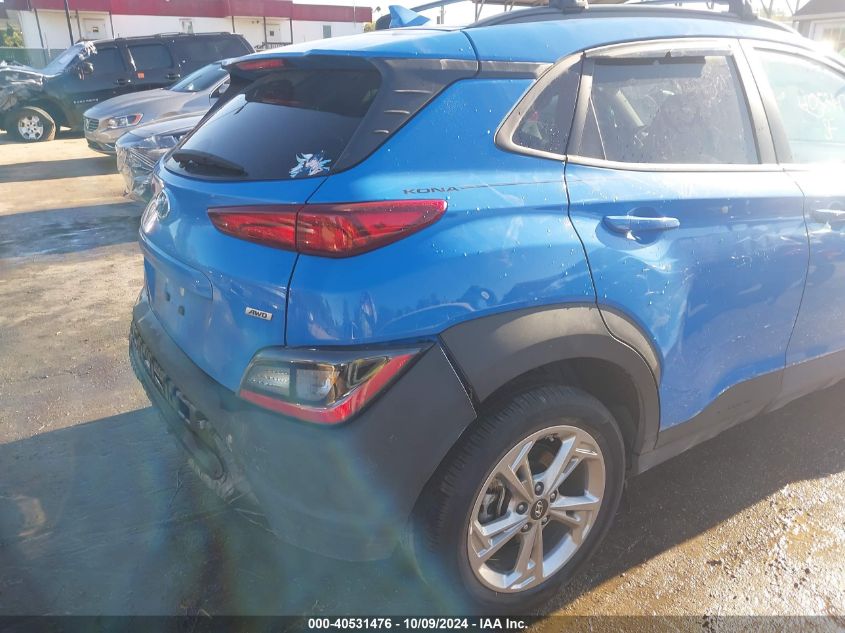 2022 Hyundai Kona Sel VIN: KM8K6CAB5NU923143 Lot: 40531476