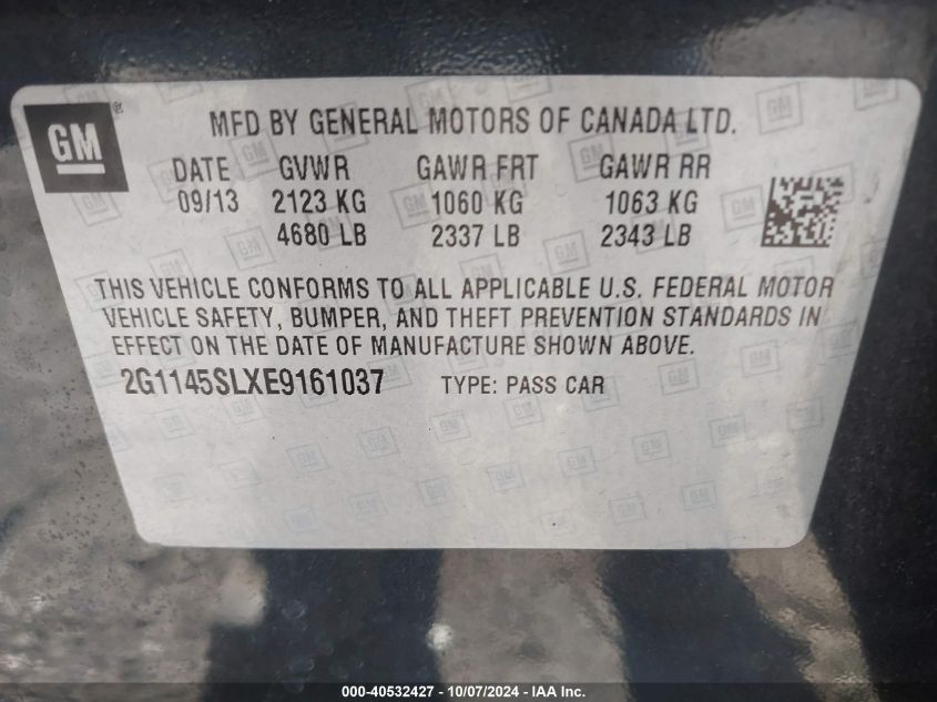 2G1145SLXE9161037 2014 Chevrolet Impala Ltz