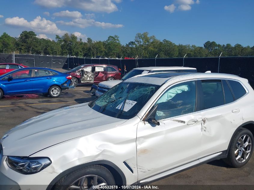 2022 BMW X3 Sdrive30I VIN: WBX47DP04NN172555 Lot: 40532578