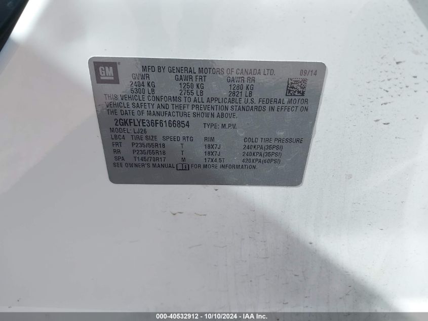 2GKFLYE36F6166854 2015 GMC Terrain Slt-2