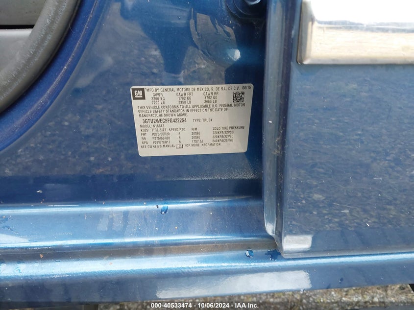 2015 GMC SIERRA 1500 DENALI - 3GTU2WEC5FG422254