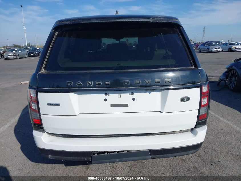 2017 Land Rover Range Rover 3.0L V6 Turbocharged Diesel Hse Td6 VIN: SALGS2FK8HA326995 Lot: 40533497