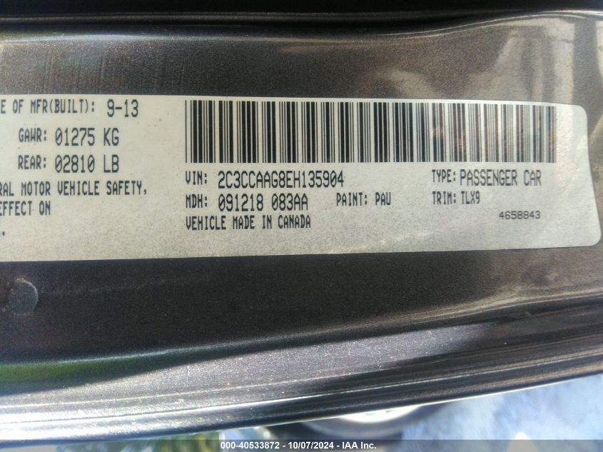 2C3CCAAG8EH135904 2014 Chrysler 300