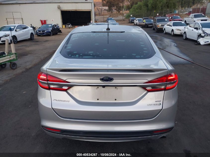 3FA6P0LU9JR102943 2018 Ford Fusion Hybrid Se