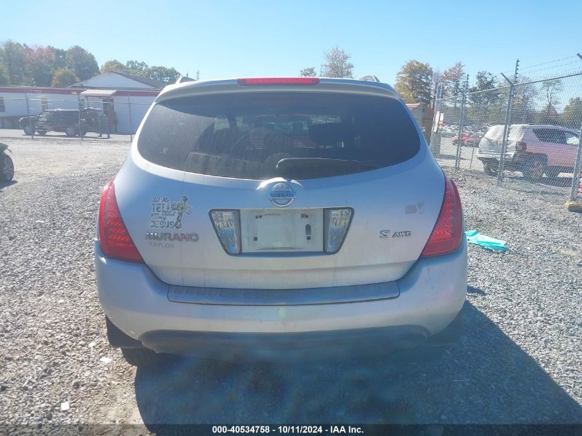 2006 Nissan Murano S VIN: JN8AZ08W56W524175 Lot: 40534758