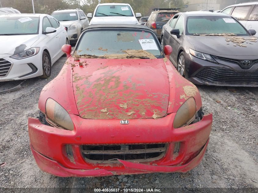 2001 Honda S2000 VIN: JHMAP11421T000541 Lot: 40535037