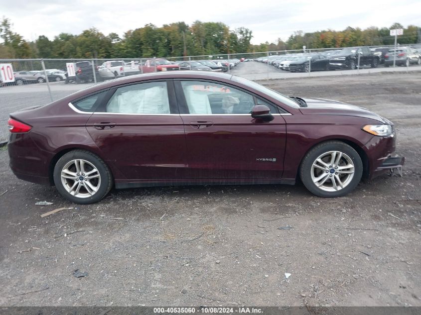 3FA6P0LU7JR157875 2018 Ford Fusion Hybrid Se