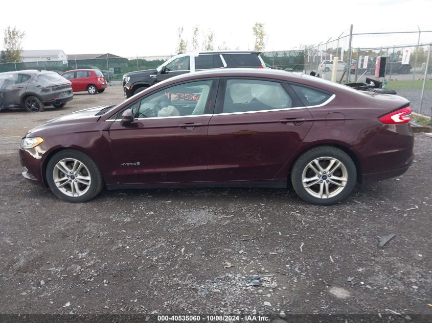 3FA6P0LU7JR157875 2018 Ford Fusion Hybrid Se