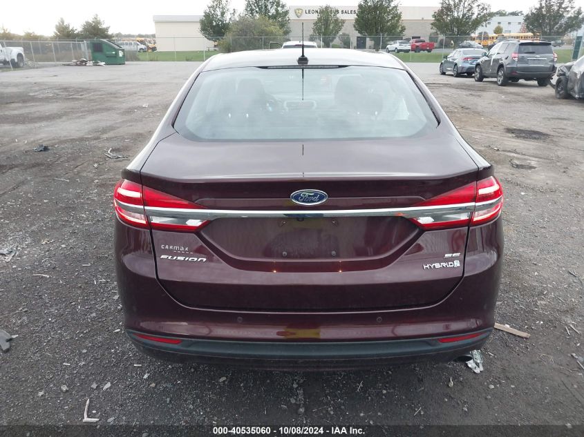 3FA6P0LU7JR157875 2018 Ford Fusion Hybrid Se