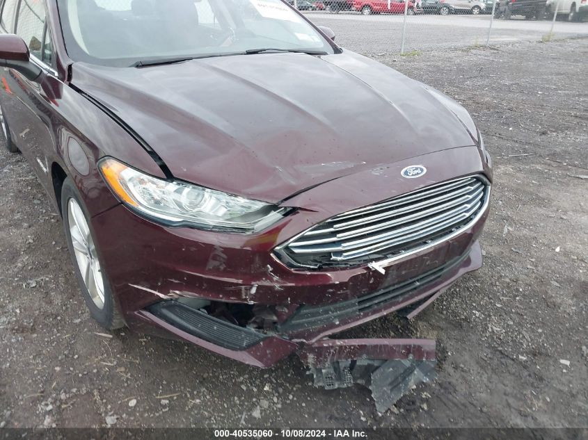 3FA6P0LU7JR157875 2018 Ford Fusion Hybrid Se