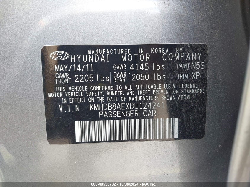 KMHDB8AEXBU124241 2011 Hyundai Elantra Touring Gls