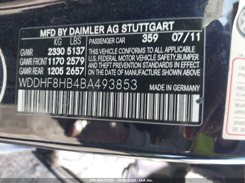 WDDHF8HB4BA493853 2011 Mercedes-Benz E 350 4Matic