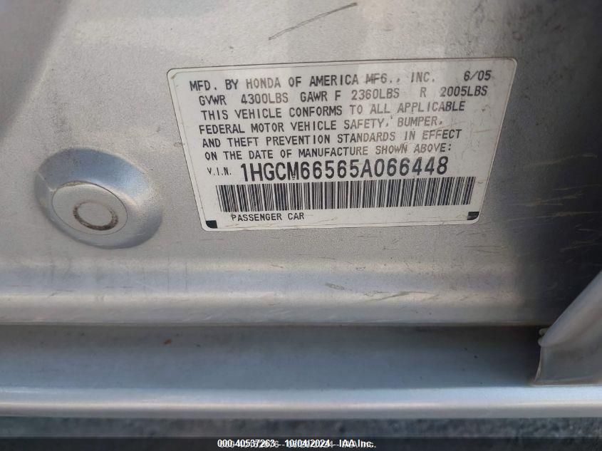 1HGCM66565A066448 2005 Honda Accord 3.0 Ex