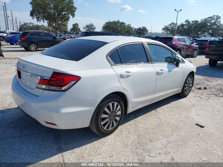 2013 Honda Civic Lx VIN: 19XFB2F50DE068640 Lot: 40537324