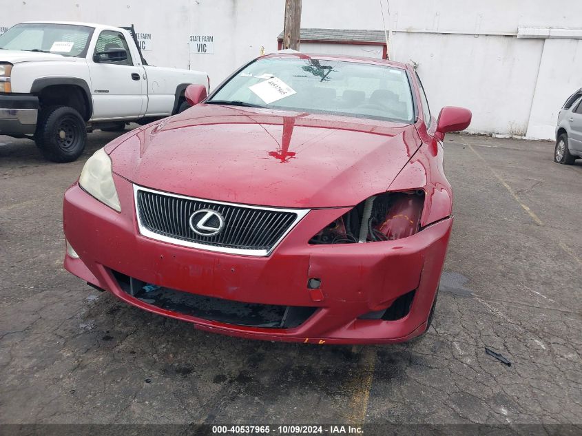 2006 Lexus Is 350 VIN: JTHBE262762006520 Lot: 40537965