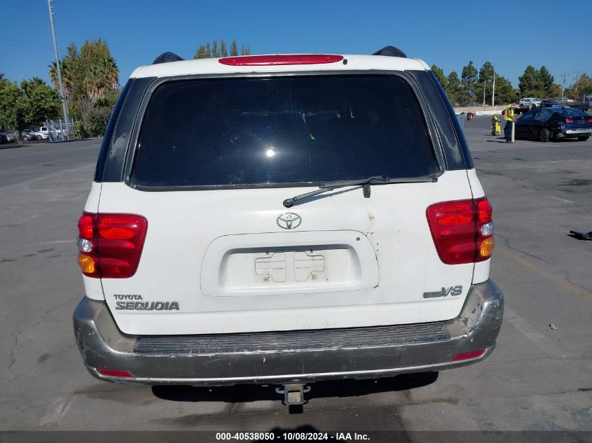 2002 Toyota Sequoia Sr5 V8 VIN: 5TDZT34A92S091675 Lot: 40538050