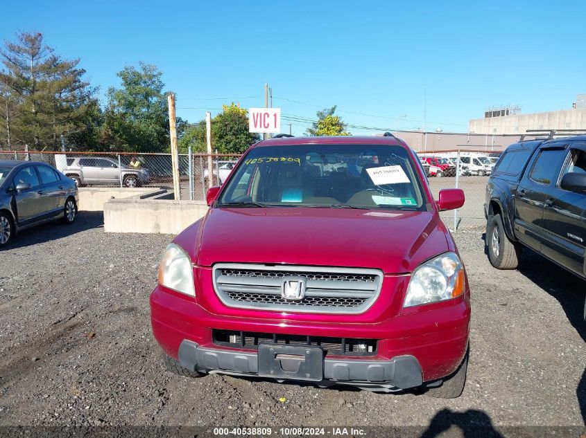 2005 Honda Pilot Ex-L VIN: 5FNYF18545B060380 Lot: 40538809