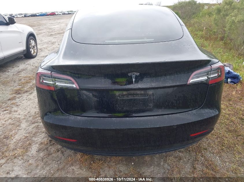 2021 Tesla Model 3 Standard Range Plus Rear-Wheel Drive VIN: 5YJ3E1EA0MF077805 Lot: 40538926