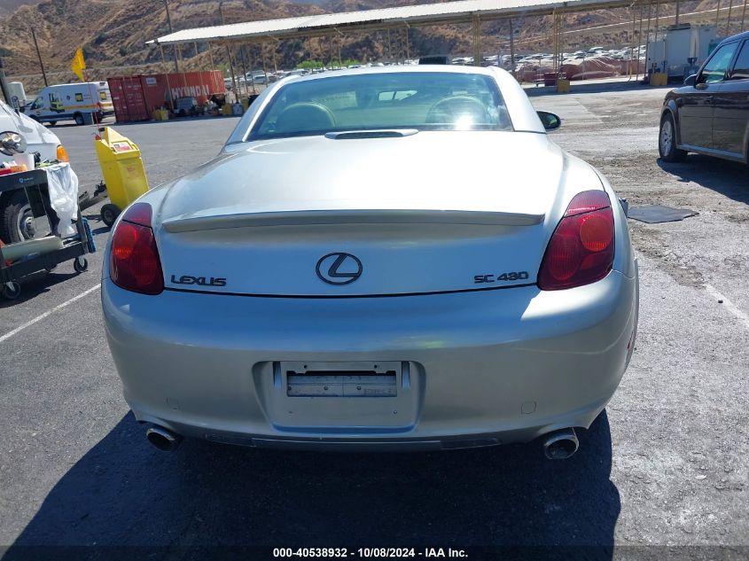 2004 Lexus Sc 430 VIN: JTHFN48Y240056605 Lot: 40538932