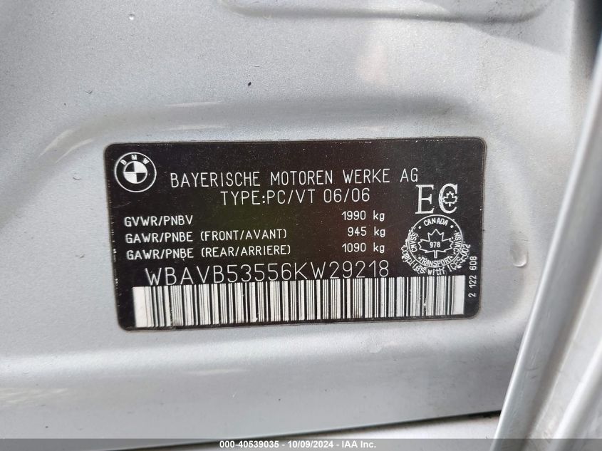 WBAVB53556KW29218 2006 BMW 3 Series