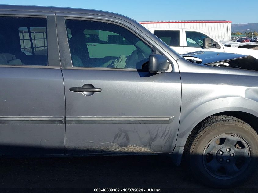 2013 Honda Pilot Lx VIN: 5FNYF4H21DB020831 Lot: 40539382