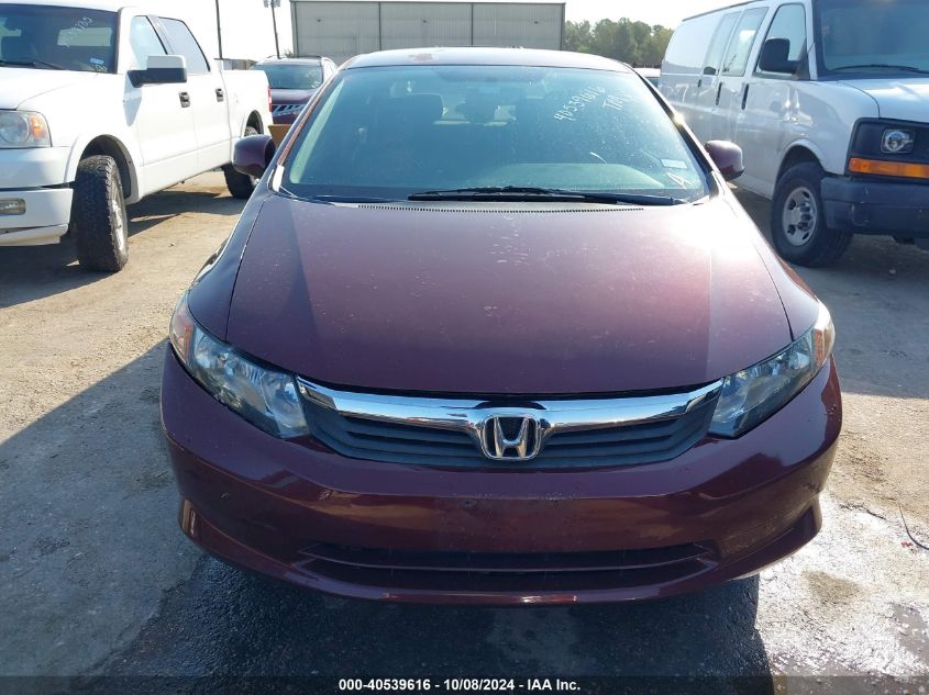 2012 Honda Civic Lx VIN: 2HGFB2F5XCH612873 Lot: 40539616