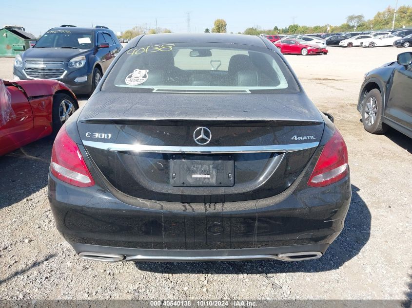 2016 Mercedes-Benz C 300 4Matic/Luxury 4Matic/Sport 4Matic VIN: 55SWF4KBXGU160377 Lot: 40540138