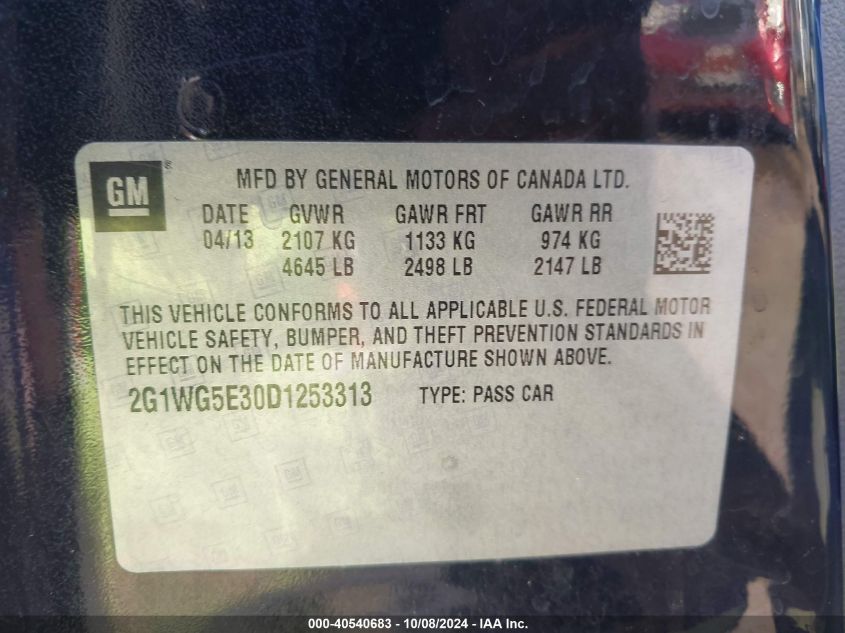 2G1WG5E30D1253313 2013 Chevrolet Impala Lt