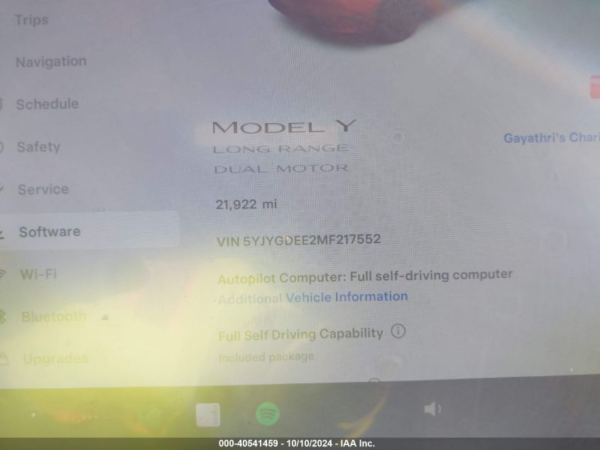 2021 TESLA MODEL Y LONG RANGE DUAL MOTOR ALL-WHEEL DRIVE - 5YJYGDEE2MF217552