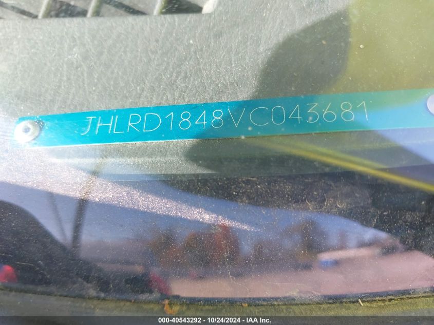 1997 Honda Cr-V VIN: JHLRD1848VC043681 Lot: 40543292