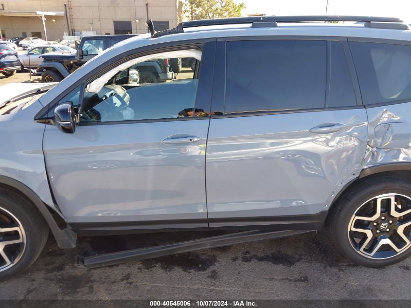 2022 Honda Passport Awd Elite VIN: 5FNYF8H06NB007287 Lot: 40545006