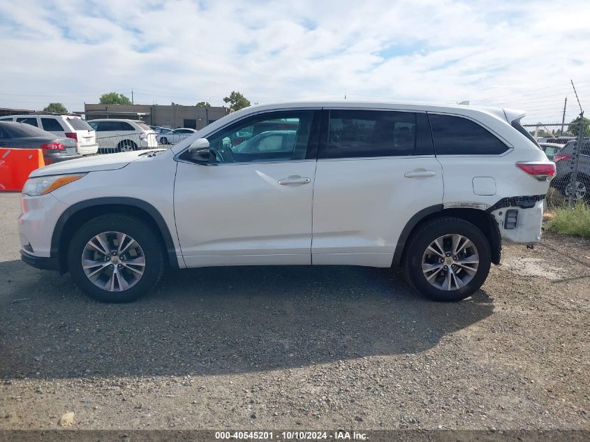 2014 Toyota Highlander Le Plus V6 VIN: 5TDZKRFH6ES015061 Lot: 40545201