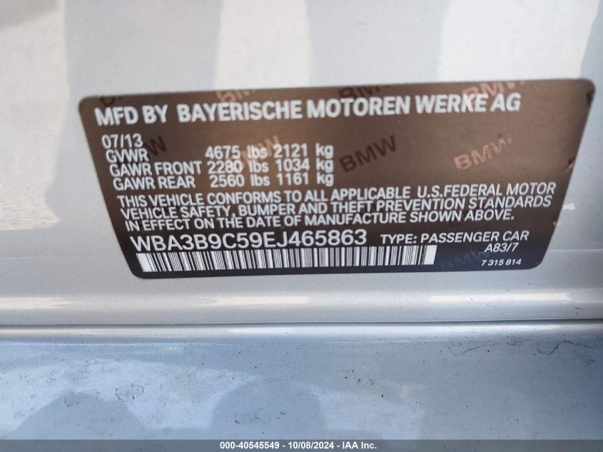 WBA3B9C59EJ465863 2014 BMW 335I xDrive