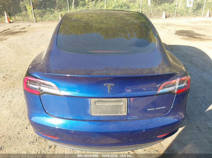 2022 Tesla Model 3 Long Range Dual Motor All-Wheel Drive VIN: 5YJ3E1EB7NF289420 Lot: 40545666