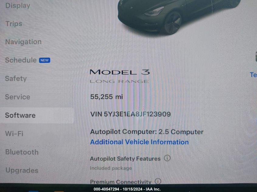 2018 Tesla Model 3 Long Range/Mid Range VIN: 5YJ3E1EA8JF123909 Lot: 40547294