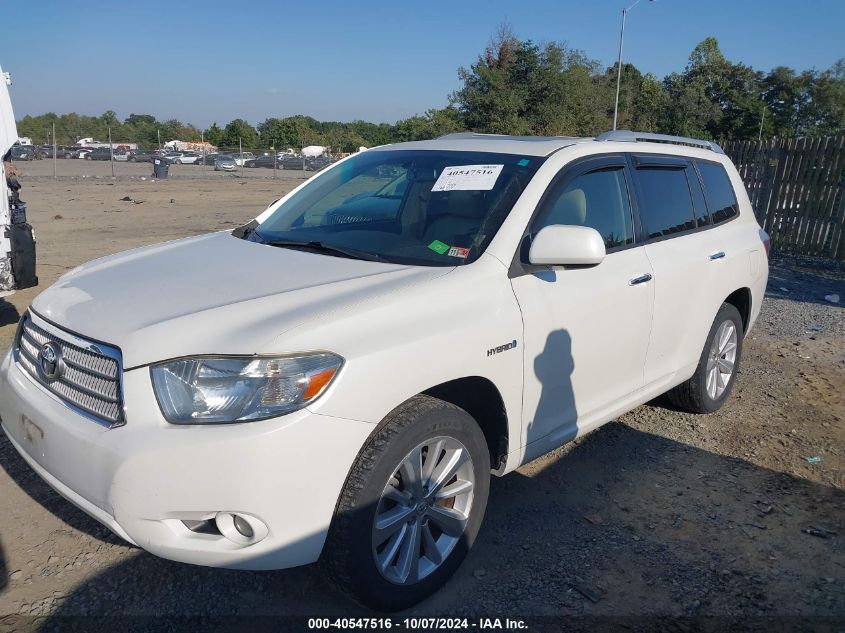 2009 Toyota Highlander Hybrid Limited VIN: JTEEW44AX92036256 Lot: 40547516