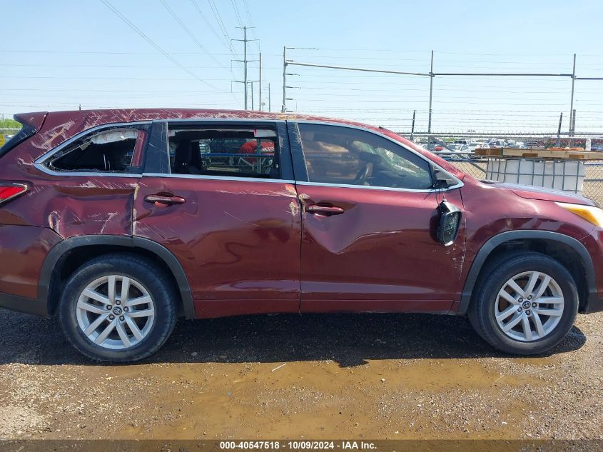 5TDZARFH0GS019533 2016 Toyota Highlander Le